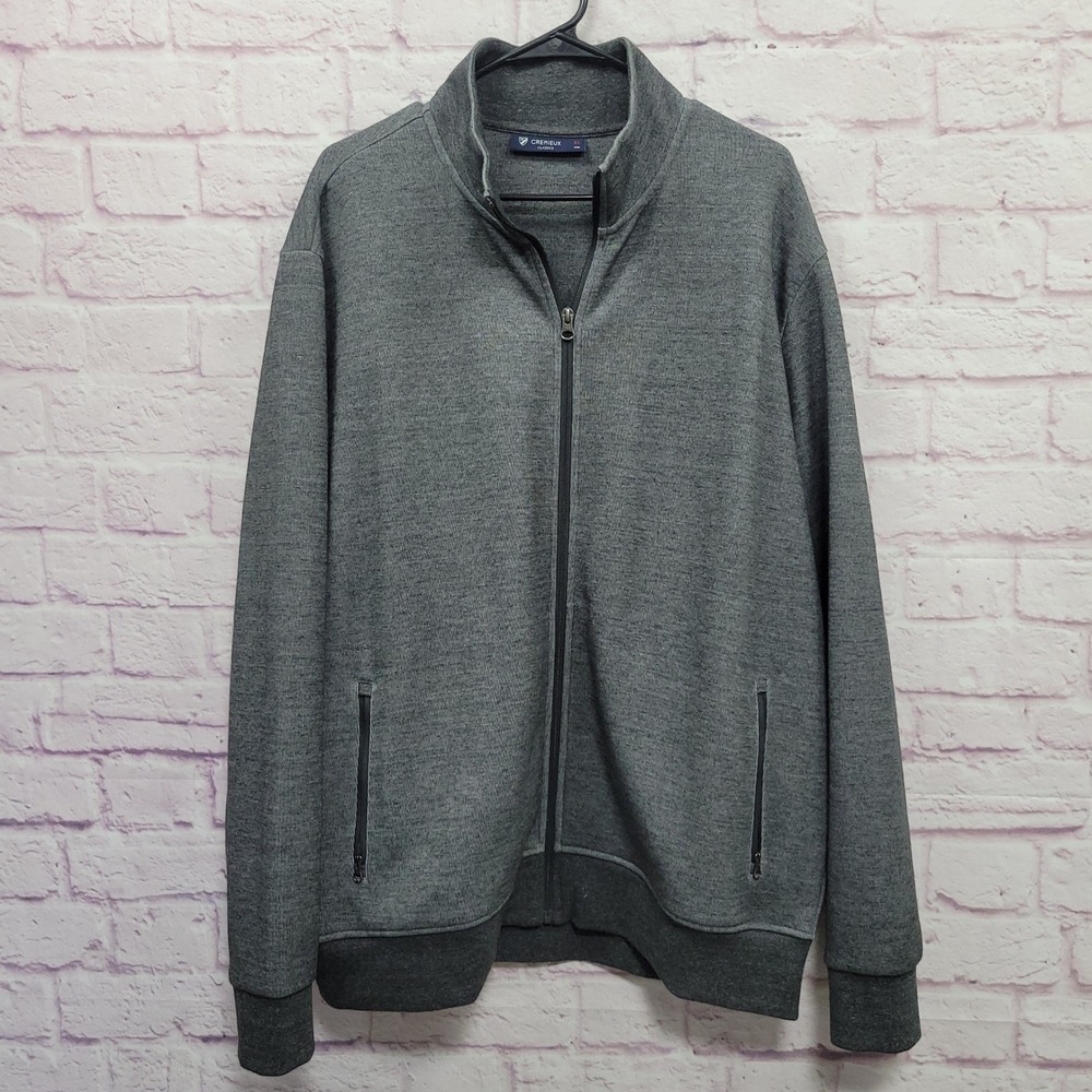 Cremieux Classics Full Zip Mock Neck Sweatshirt Jacket Mens XL Casual Athleisure